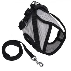 Ham cu Lesa pentru Caini, Sports, Marime S, Culoare Gri cu Negru, Reflectorizant