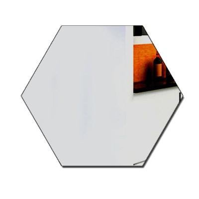 Set Oglinzi Design Hexagon-Oglinzi Decorative Acrilice 12 bucati, 10x8.7x5 cm, Argintiu foto