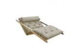Canapea Extensibila 2 locuri, stofa si cadru lemn de pin, Figo Natural Linen, l130xA185xH82 cm