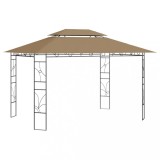 vidaXL Pavilion, gri taupe, 4x3x2,7 m, 160 g/m&sup2;