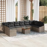 Cumpara ieftin Set de canapele pentru grădină 11 pcs Gri