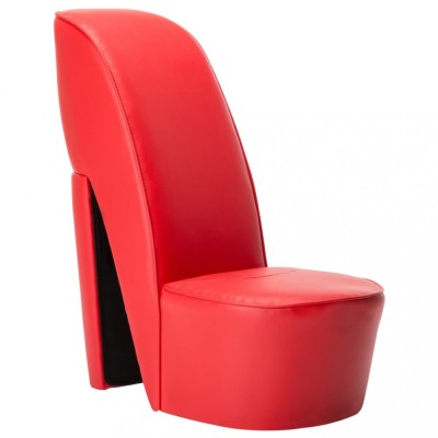 Scaun, design toc &amp;icirc;nalt, roșu, piele ecologică foto