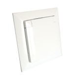 Priza schuko simpla Abex Perla PT-17 PHS, incastrata, cu capac, contact de protectie, alba