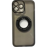 Husa protectie Flippy pentru Apple iPhone 14 Pro Max decupaj logo, magnetica, Protectie Camera, Negru