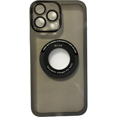 Husa protectie Flippy pentru Apple iPhone 13 Pro Max decupaj logo, magnetica, Protectie Camera, Negru foto