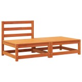 Cumpara ieftin Canapea de gradina fara brate cu taburet, maro ceruit