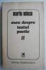 Eseu despre textul poetic II - Marin Mincu - Critica Literara, Studii literare
