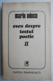 Eseu despre textul poetic II - Marin Mincu - Studii literare