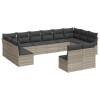 Set canapele de gradina cu perne, 12piese gri deschis poliratan