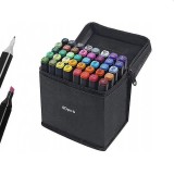 Set 40 markere multicolore cu 2 capete pentru scriere, geanta depozitare inclusa, ProCart