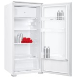 Frigider incorporabil Samus SFBI224E, cu 1 usa si 3 rafturi, 181 litri, clasa E, alb, inaltime 123 cm, termostat reglabil, lumina interioara tip LED,