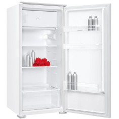 Frigider incorporabil Samus SFBI224E, cu 1 usa si 3 rafturi, 181 litri, clasa E, alb, inaltime 123 cm, termostat reglabil, lumina interioara tip LED,