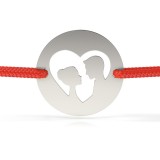 Bratara Argint 925 cu Snur, Banut Love Story Atcom, Argintiu, Femei, 12mm, Cadou Valentine&#039;s Day, Martisor