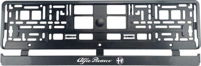 Set 2 bucati, suport numar inmatriculare Carbon, Alfa Romeo