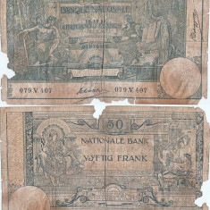 1910 ( 15 X ) , 50 francs ( P-68a ) - Belgia