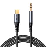 Cumpara ieftin Cablu audio stereo, Joyroom, AUX 3.5mm - USB-C, Aluminiu, 1.2m, Negru