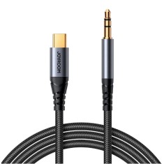 Cablu audio stereo, Joyroom, AUX 3.5mm - USB-C, Aluminiu, 1.2m, Negru