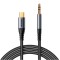 Cablu audio stereo, Joyroom, AUX 3.5mm - USB-C, Aluminiu, 1.2m, Negru