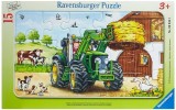 Puzzle tip rama tractor la ferma 15 piese, Ravensburger