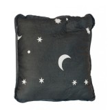 Perna matlasata &quot;Luna si Stele&quot; Coneltex, dimensiuni 40 x 40 cm, patrata, umplutura fibra siliconizata antialergica, culoare gri inchis