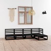 Gossi set mobilier de gradina, 5 piese, negru, lemn masiv de pin