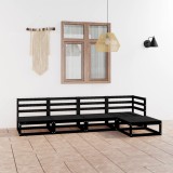 Cumpara ieftin Set mobilier de grădină, 5 piese, negru, lemn masiv de pin
