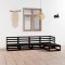 Gossi set mobilier de gradina, 5 piese, negru, lemn masiv de pin