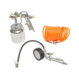 Set 3 piese cu aer comprimat pentru vopsit si umflat, cu furtun 5 m