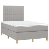 Cumpara ieftin Pat box spring cu saltea, gri deschis, 120x190 cm, textil