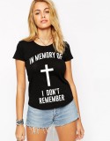 Tricou dama negru - In memory - XL, THEICONIC
