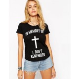 Tricou dama negru - In memory - XL