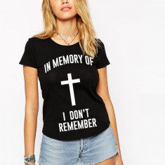 Tricou dama negru - In memory - M