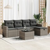 Cumpara ieftin Gossi set mobilier gradina cu perne, 6 piese, gri, poliratan