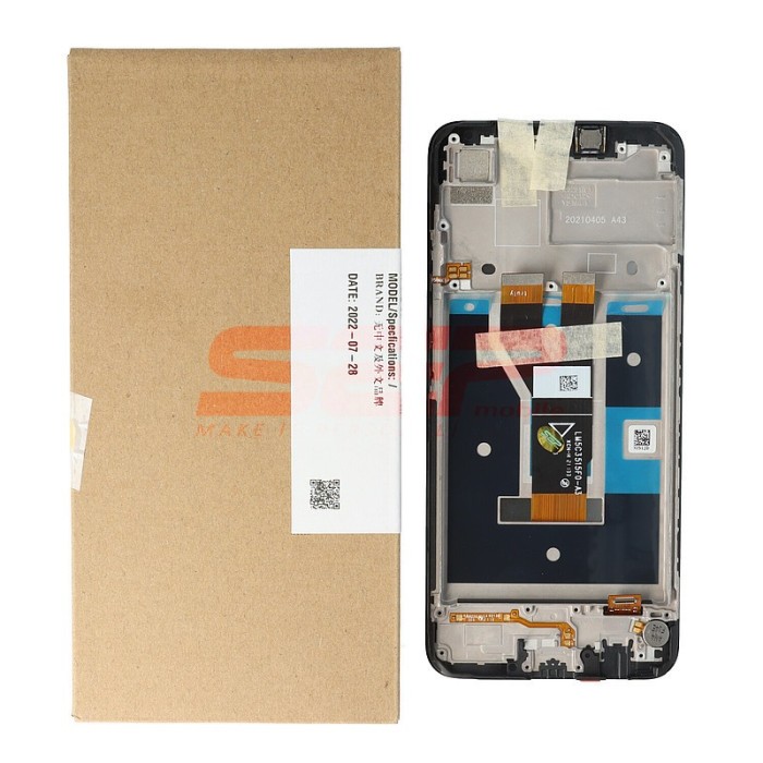 LCD+Touchscreen cu Rama Realme C21 BLACK Service Pack