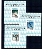 Togo 1980 - Jocurile Olimpice de iarna, medaliați, serie 5 colite nedantelate neuzate, rare