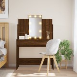 Gossi masa de toaleta cu led-uri, stejar maro, 96x40x142 cm