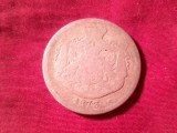 Moneda 2 lei 1873 Carol I , argint 835 , cal. slaba