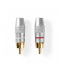 Set Conectori RCA tata aurit metal gri 2buc Nedis