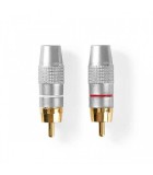 Set Conectori RCA tata aurit metal gri 2buc Nedis