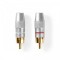 Set Conectori RCA tata aurit metal gri 2buc Nedis