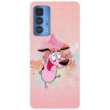 Husa compatibila cu Motorola Moto G100 model Happy Courage the cowardly dog, Silicon, TPU, Viceversa, Transparent, Carcasa