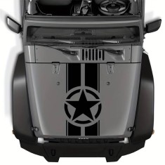 Sticker autoadeziv pentru vehicule Off Road, model Army Star , dimensiune 90 x 43 cm, culoare Neagra