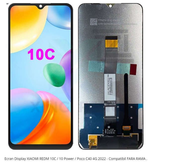 Display Xiaomi Redmi 10C / 10 Power / Poco C40 4G 2022 NOU Garantie + Factura