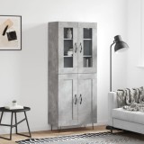 vidaXL Dulap &icirc;nalt, gri beton, 69,5x34x180, lemn compozit