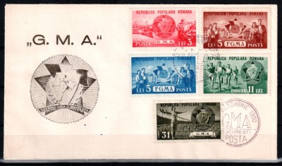 Romania 1950, LP 273, G.M.A. si F.G.M.A., FDC. Plic PRIMA ZI. RAR! foto