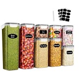 Cumpara ieftin Set 8 recipiente depozitare Koken, sigure pentru microunda/masina vase/congelator, Etanșe, fara BPA, Transparent/Negru