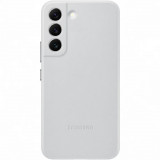 Husa de protectie Samsung Leather Cover pentru Galaxy S22, Light Gray