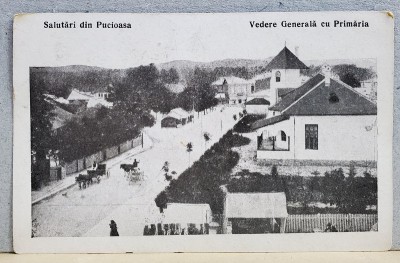 PUCIOASA - VEDERE GENERALA CU PRIMARIA , ANII &amp;#039;20 foto
