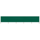 Paravan anti-v&acirc;nt cu 5 panouri, verde, 600 x 80 cm, textil