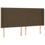 Cumpara ieftin Tablie de pat cu aripioare maro inchis 203x16x118/128 cm textil